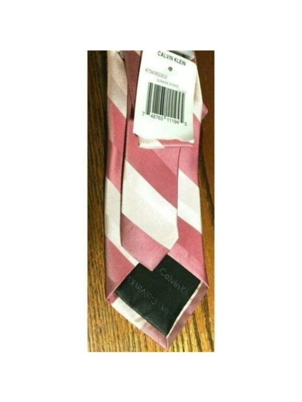 Mens Calvin Klein Sunrise Stripe 100% Silk Dress Neck Tie 1 Size NWT - Picture 9 of 11